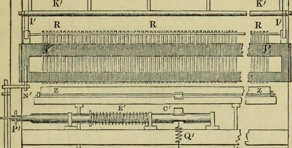 An illustration from The art of weaving, by hand and by power, : with an introductory account of its rise and progress in ancient and modern times. For the use of manufacturers and others., 1844, leaf 348