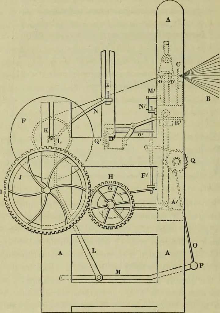An illustration from The art of weaving, by hand and by power, : with an introductory account of its rise and progress in ancient and modern times. For the use of manufacturers and others., 1844, leaf 349