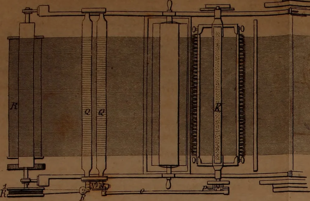 An illustration from The art of weaving, by hand and by power, : with an introductory account of its rise and progress in ancient and modern times. For the use of manufacturers and others., 1844, leaf 355