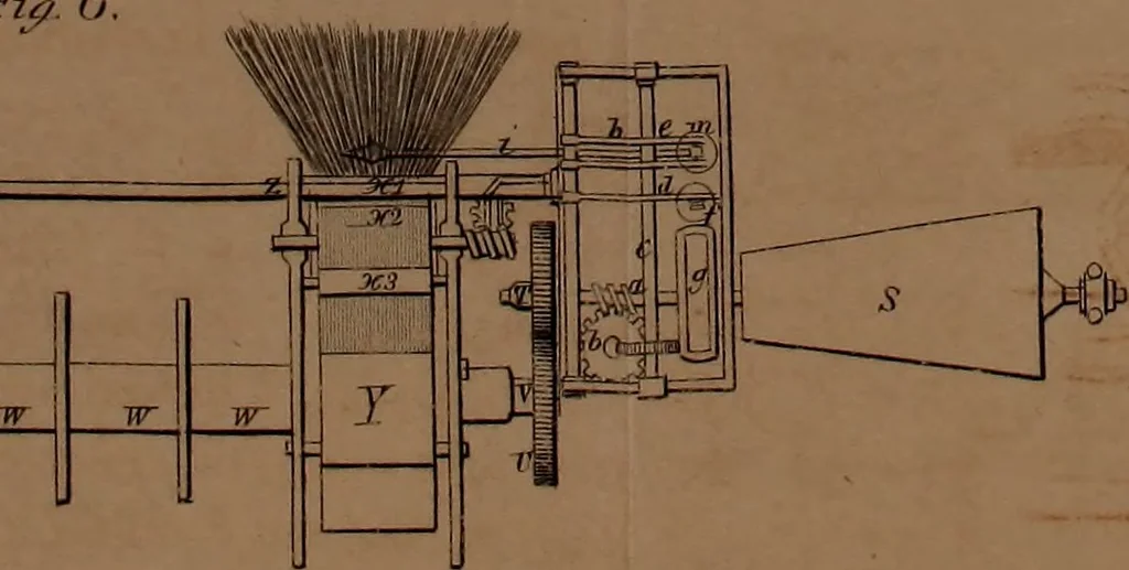 An illustration from The art of weaving, by hand and by power, : with an introductory account of its rise and progress in ancient and modern times. For the use of manufacturers and others., 1844, leaf 355