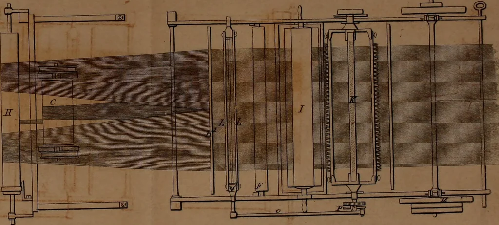 An illustration from The art of weaving, by hand and by power, : with an introductory account of its rise and progress in ancient and modern times. For the use of manufacturers and others., 1844, leaf 355