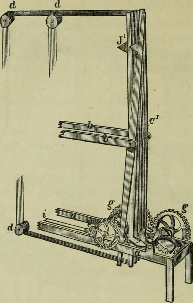 An illustration from The art of weaving, by hand and by power, : with an introductory account of its rise and progress in ancient and modern times. For the use of manufacturers and others., 1844, leaf 395