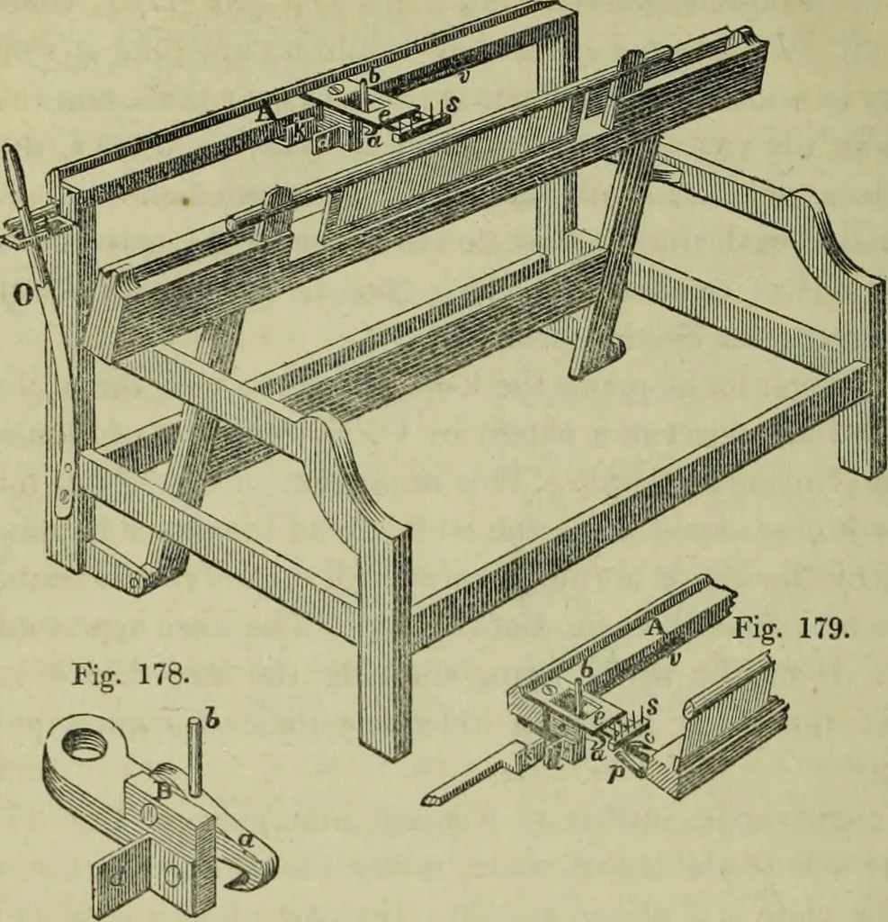 An illustration from The art of weaving, by hand and by power, : with an introductory account of its rise and progress in ancient and modern times. For the use of manufacturers and others., 1844, leaf 399