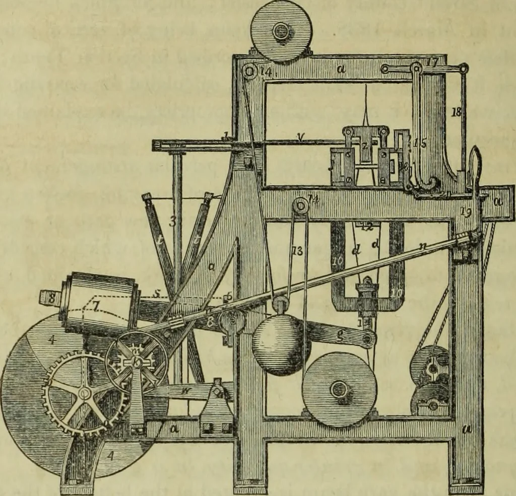 An illustration from The art of weaving, by hand and by power, : with an introductory account of its rise and progress in ancient and modern times. For the use of manufacturers and others., 1844, leaf 409