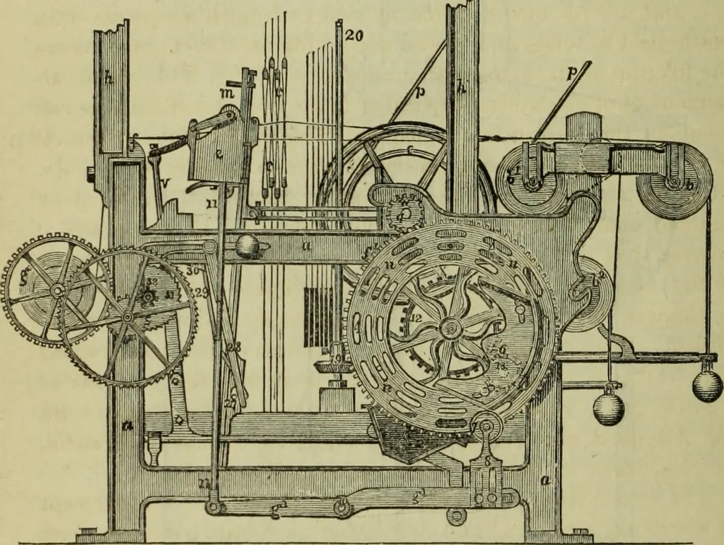 An illustration from The art of weaving, by hand and by power, : with an introductory account of its rise and progress in ancient and modern times. For the use of manufacturers and others., 1844, leaf 459