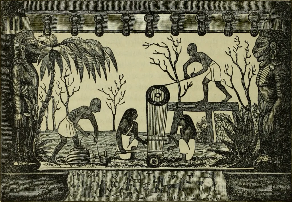 An illustration from The art of weaving, by hand and by power, : with an introductory account of its rise and progress in ancient and modern times. For the use of manufacturers and others., 1844, leaf 51