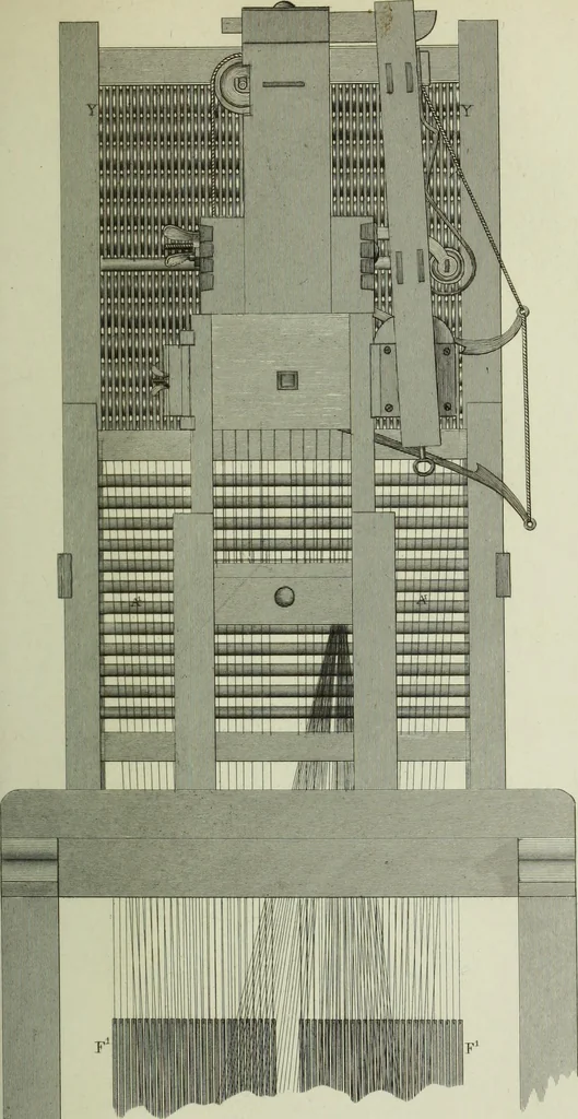 An illustration from The art of weaving, by hand and by power, : with an introductory account of its rise and progress in ancient and modern times. For the use of manufacturers and others., 1844, leaf 562