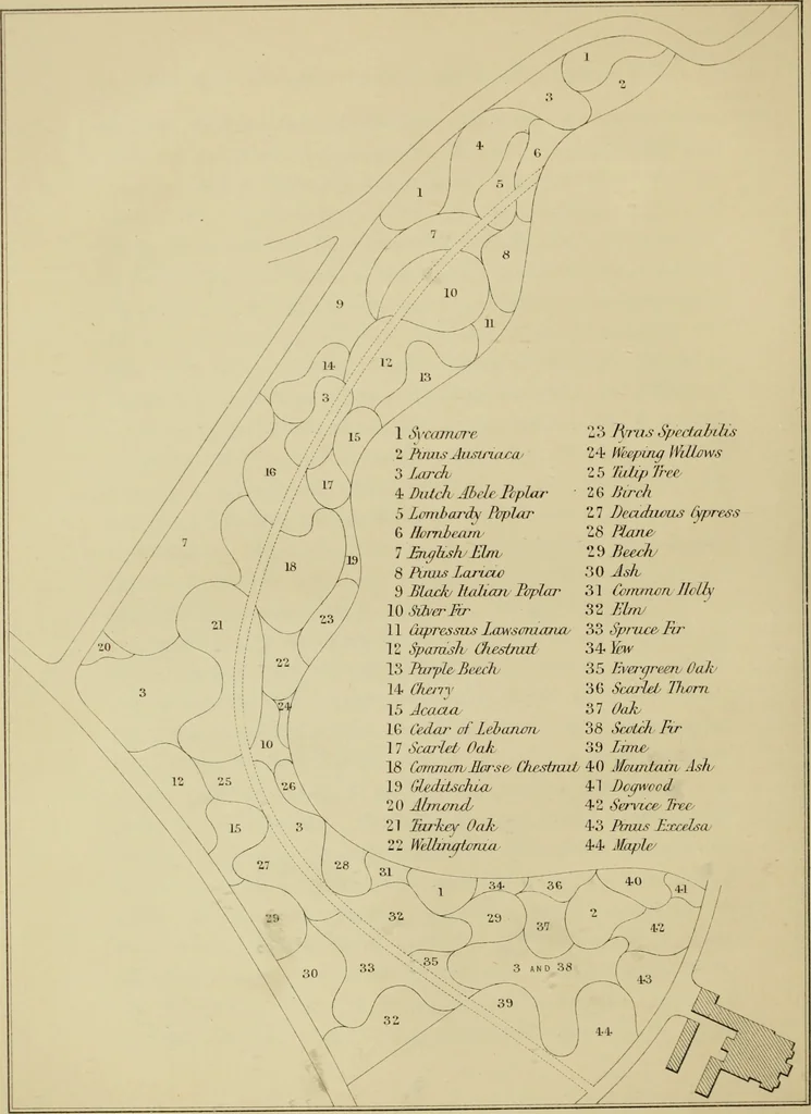 An illustration from The art and practice of landscape gardening, 1890, leaf 93
