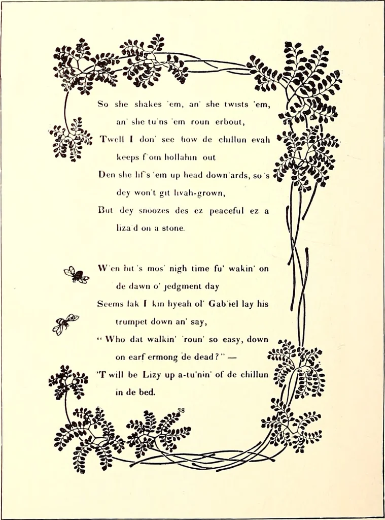 An illustration from The art & practice of typography : a manual of American printing, including a brief history up to the twentieth century, with reproductions of the work of early masters of the craft, and a practical discussion and an extensive demonstration of the modern use of type-faces and methods of arrangement, 1917, leaf 105