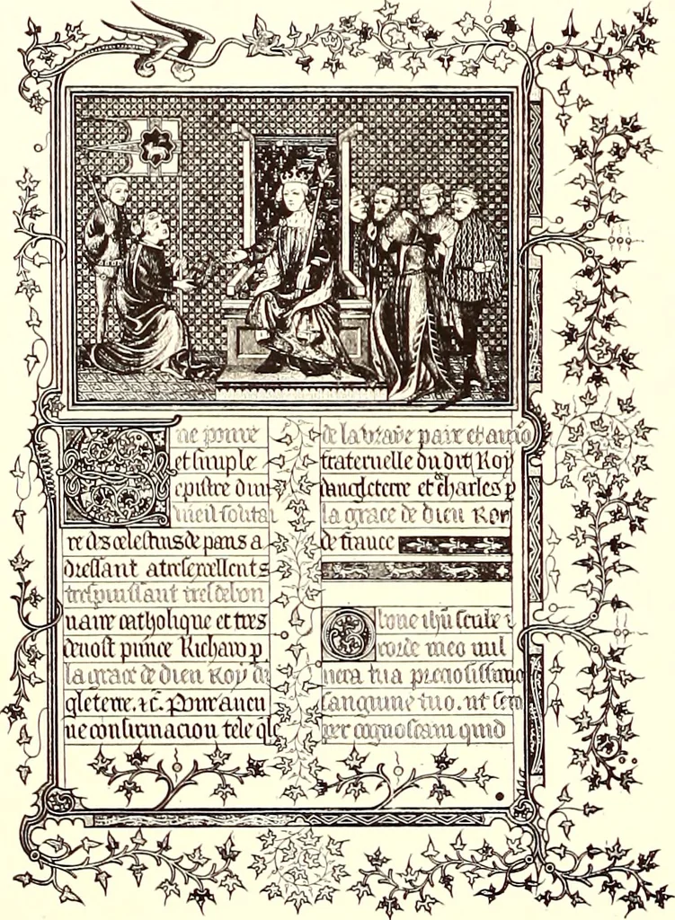 An illustration from The art & practice of typography : a manual of American printing, including a brief history up to the twentieth century, with reproductions of the work of early masters of the craft, and a practical discussion and an extensive demonstration of the modern use of type-faces and methods of arrangement, 1917, leaf 129