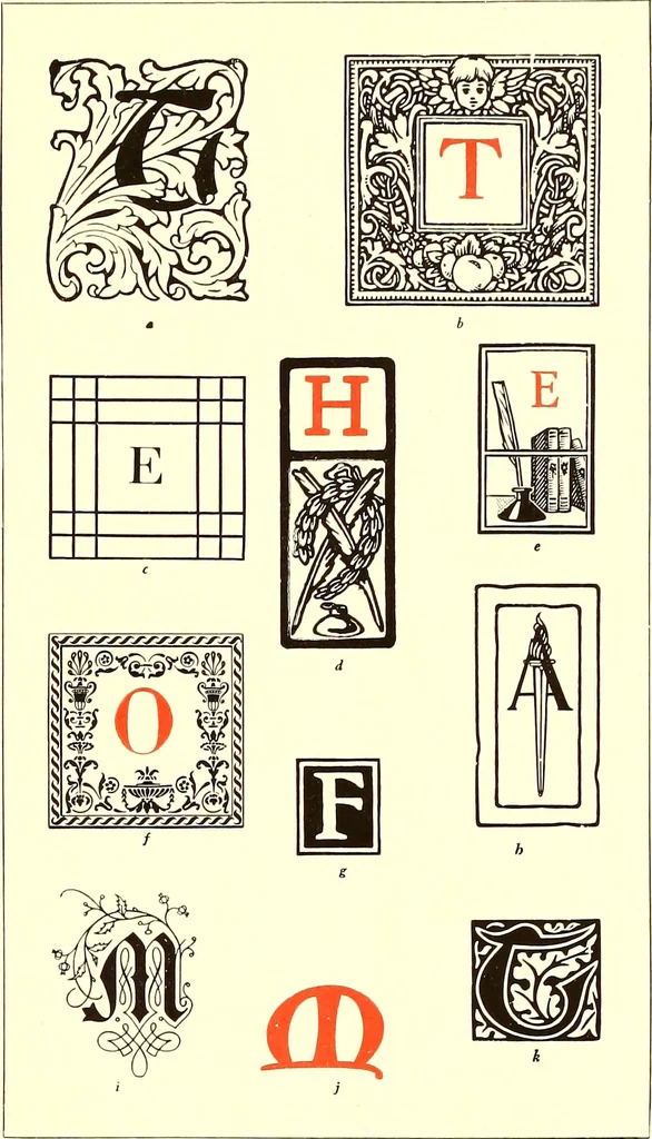 An illustration from The art & practice of typography : a manual of American printing, including a brief history up to the twentieth century, with reproductions of the work of early masters of the craft, and a practical discussion and an extensive demonstration of the modern use of type-faces and methods of arrangement, 1917, leaf 130