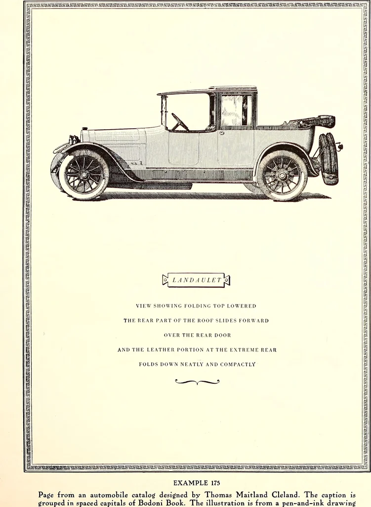 An illustration from The art & practice of typography : a manual of American printing, including a brief history up to the twentieth century, with reproductions of the work of early masters of the craft, and a practical discussion and an extensive demonstration of the modern use of type-faces and methods of arrangement, 1917, leaf 155