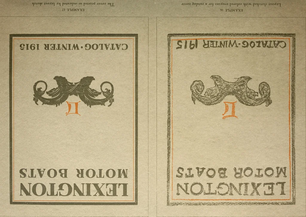 An illustration from The art & practice of typography : a manual of American printing, including a brief history up to the twentieth century, with reproductions of the work of early masters of the craft, and a practical discussion and an extensive demonstration of the modern use of type-faces and methods of arrangement, 1917, leaf 83