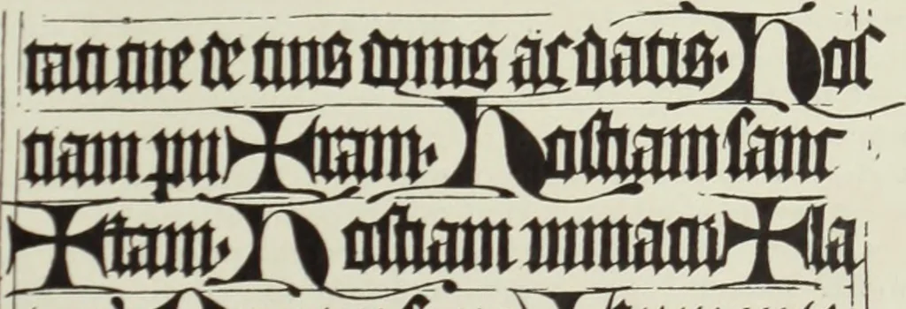 An illustration from The art & practice of typography : a manual of American printing, including a brief history up to the twentieth century, with reproductions of the work of early masters of the craft, and a practical discussion and an extensive demonstration of the modern use of type-faces and methods of arrangement, 1917, leaf 112