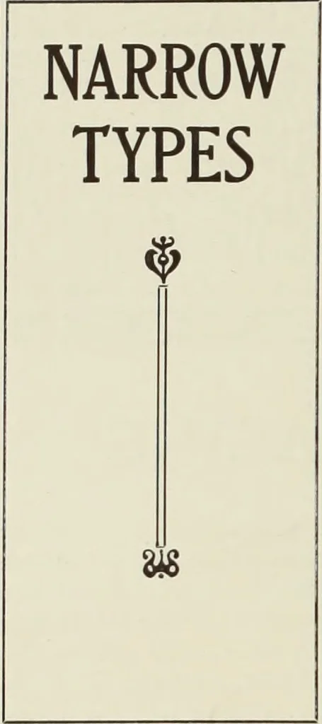 An illustration from The art & practice of typography : a manual of American printing, including a brief history up to the twentieth century, with reproductions of the work of early masters of the craft, and a practical discussion and an extensive demonstration of the modern use of type-faces and methods of arrangement, 1917, leaf 127