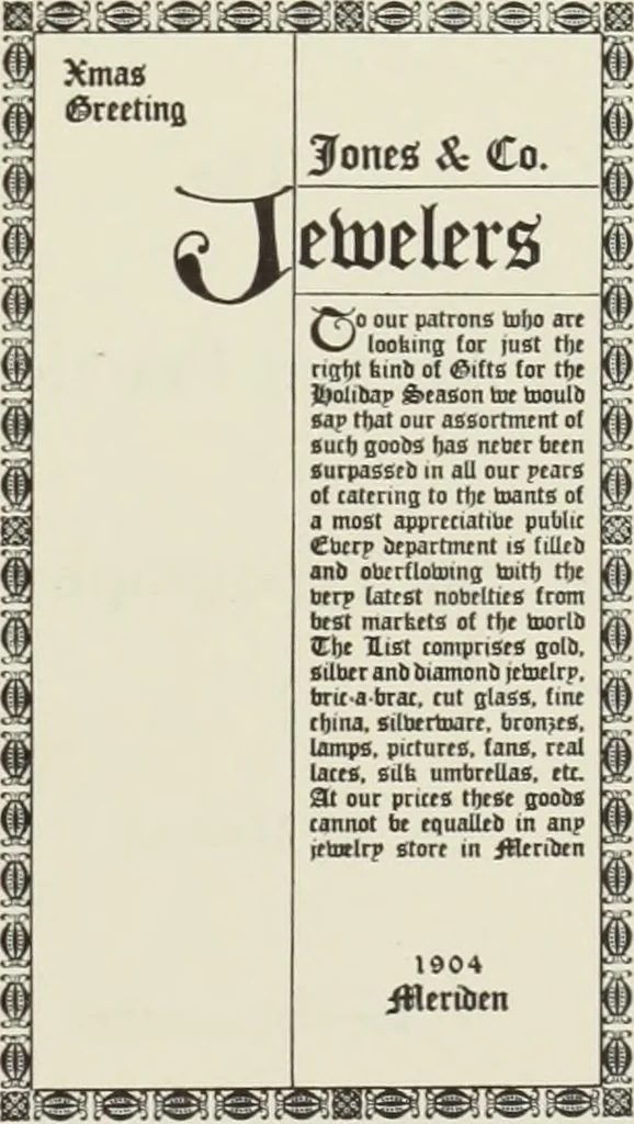 An illustration from The art & practice of typography : a manual of American printing, including a brief history up to the twentieth century, with reproductions of the work of early masters of the craft, and a practical discussion and an extensive demonstration of the modern use of type-faces and methods of arrangement, 1917, leaf 132