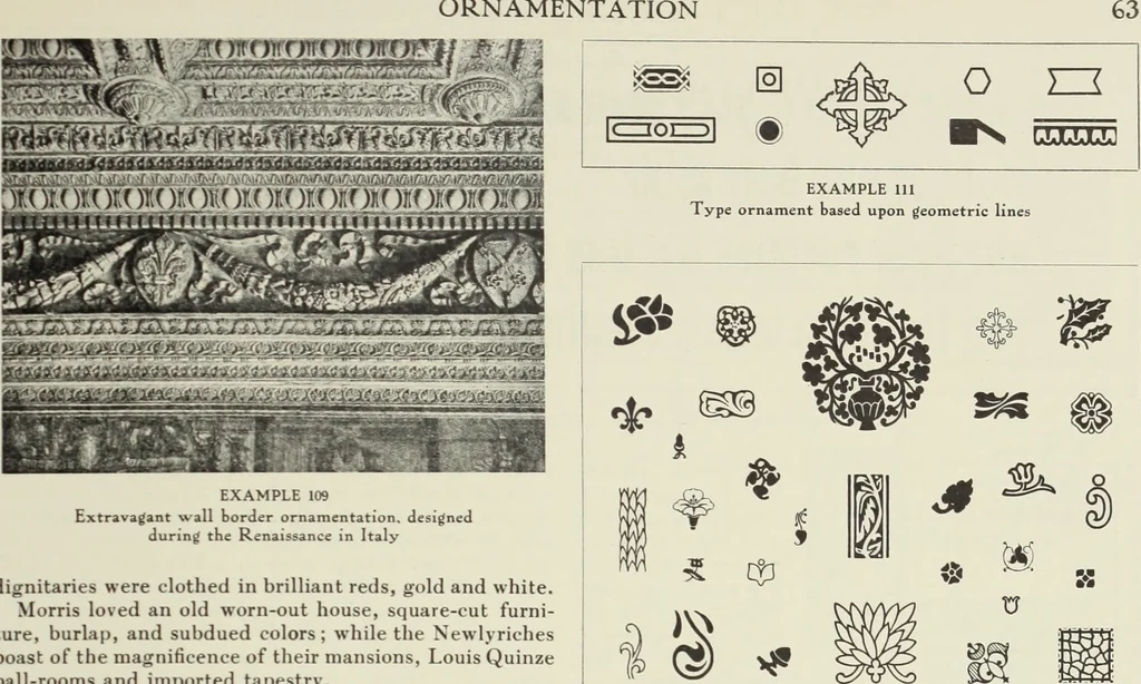 An illustration from The art & practice of typography : a manual of American printing, including a brief history up to the twentieth century, with reproductions of the work of early masters of the craft, and a practical discussion and an extensive demonstration of the modern use of type-faces and methods of arrangement, 1917, leaf 142