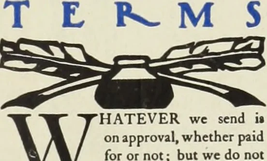An illustration from The art & practice of typography : a manual of American printing, including a brief history up to the twentieth century, with reproductions of the work of early masters of the craft, and a practical discussion and an extensive demonstration of the modern use of type-faces and methods of arrangement, 1917, leaf 168