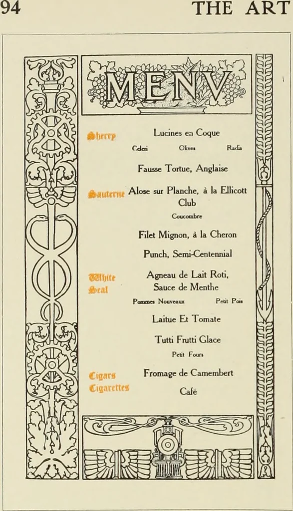 An illustration from The art & practice of typography : a manual of American printing, including a brief history up to the twentieth century, with reproductions of the work of early masters of the craft, and a practical discussion and an extensive demonstration of the modern use of type-faces and methods of arrangement, 1917, leaf 189