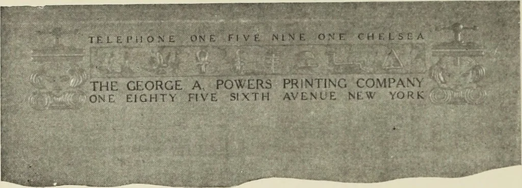 An illustration from The art & practice of typography : a manual of American printing, including a brief history up to the twentieth century, with reproductions of the work of early masters of the craft, and a practical discussion and an extensive demonstration of the modern use of type-faces and methods of arrangement, 1917, leaf 227