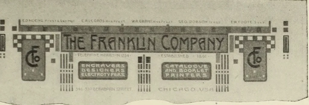 An illustration from The art & practice of typography : a manual of American printing, including a brief history up to the twentieth century, with reproductions of the work of early masters of the craft, and a practical discussion and an extensive demonstration of the modern use of type-faces and methods of arrangement, 1917, leaf 228