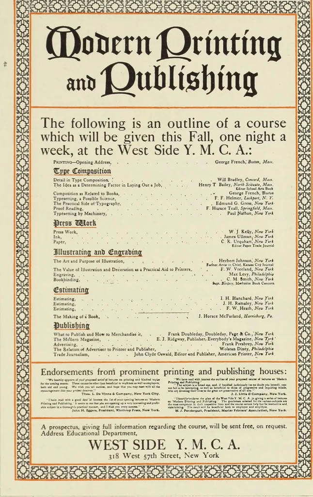 An illustration from The art & practice of typography : a manual of American printing, including a brief history up to the twentieth century, with reproductions of the work of early masters of the craft, and a practical discussion and an extensive demonstration of the modern use of type-faces and methods of arrangement, 1917, leaf 252