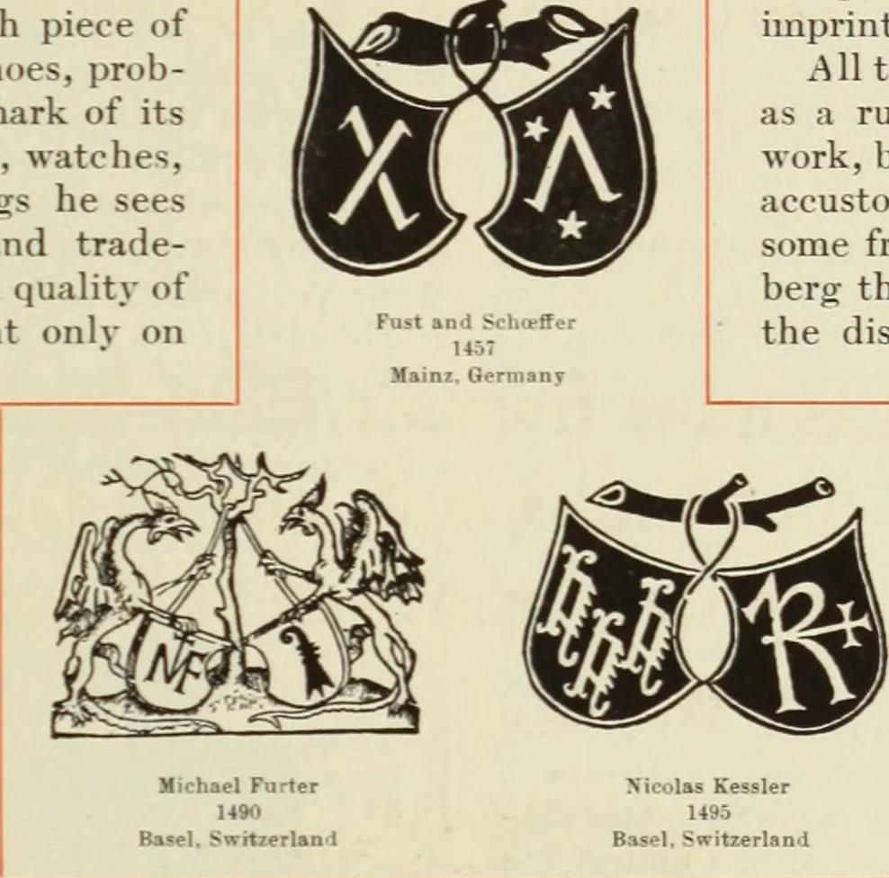An illustration from The art & practice of typography : a manual of American printing, including a brief history up to the twentieth century, with reproductions of the work of early masters of the craft, and a practical discussion and an extensive demonstration of the modern use of type-faces and methods of arrangement, 1917, leaf 284