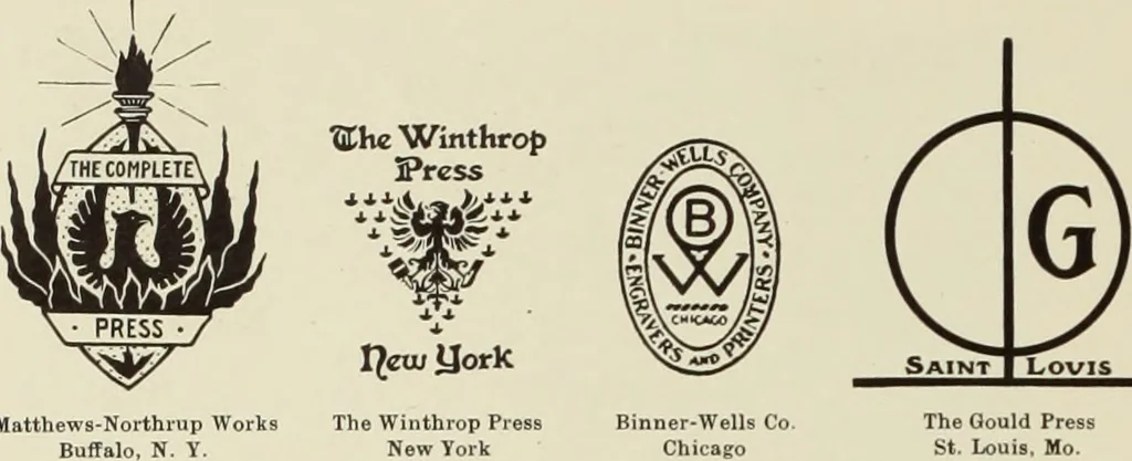 An illustration from The art & practice of typography : a manual of American printing, including a brief history up to the twentieth century, with reproductions of the work of early masters of the craft, and a practical discussion and an extensive demonstration of the modern use of type-faces and methods of arrangement, 1917, leaf 289