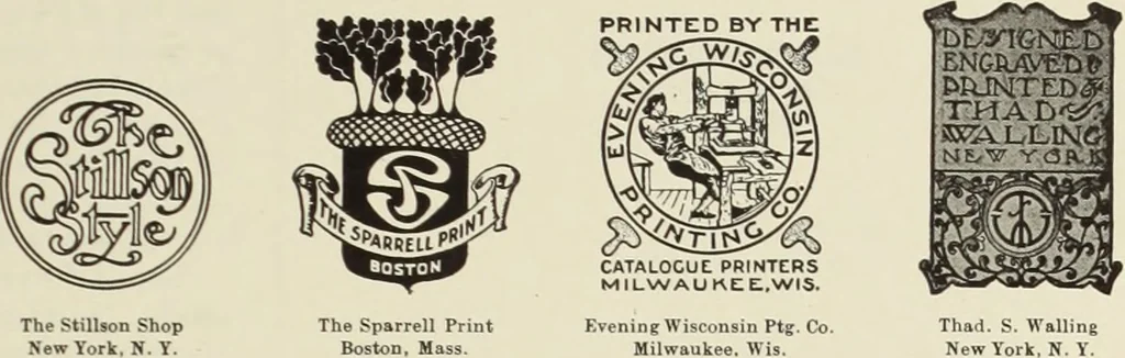 An illustration from The art & practice of typography : a manual of American printing, including a brief history up to the twentieth century, with reproductions of the work of early masters of the craft, and a practical discussion and an extensive demonstration of the modern use of type-faces and methods of arrangement, 1917, leaf 290