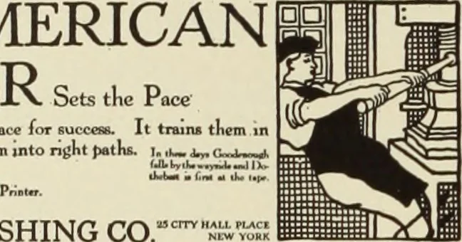 An illustration from The art & practice of typography : a manual of American printing, including a brief history up to the twentieth century, with reproductions of the work of early masters of the craft, and a practical discussion and an extensive demonstration of the modern use of type-faces and methods of arrangement, 1917, leaf 325