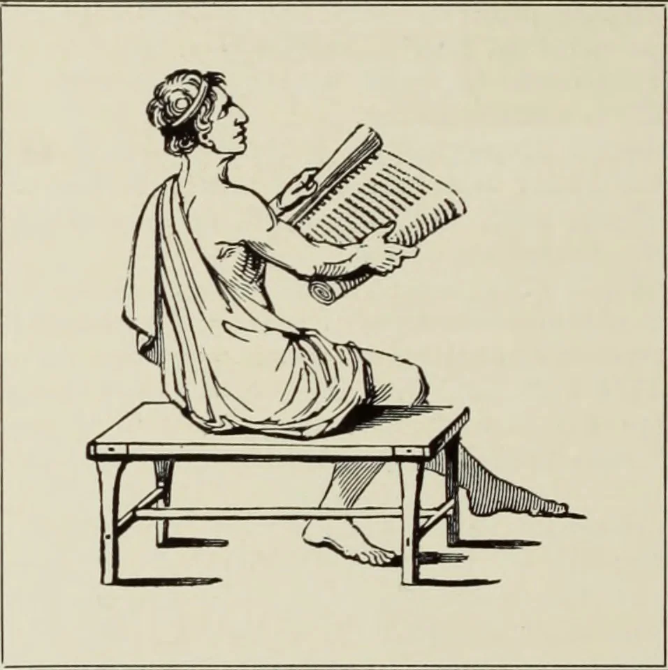 An illustration from The art & practice of typography : a manual of American printing, including a brief history up to the twentieth century, with reproductions of the work of early masters of the craft, and a practical discussion and an extensive demonstration of the modern use of type-faces and methods of arrangement, 1917, leaf 43