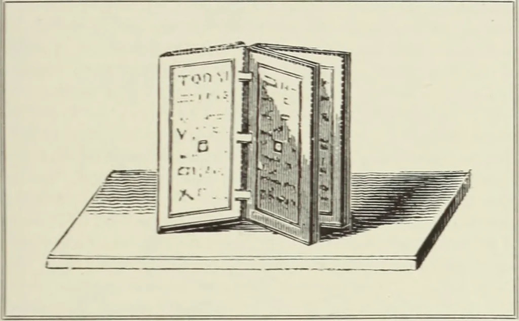 An illustration from The art & practice of typography : a manual of American printing, including a brief history up to the twentieth century, with reproductions of the work of early masters of the craft, and a practical discussion and an extensive demonstration of the modern use of type-faces and methods of arrangement, 1917, leaf 46