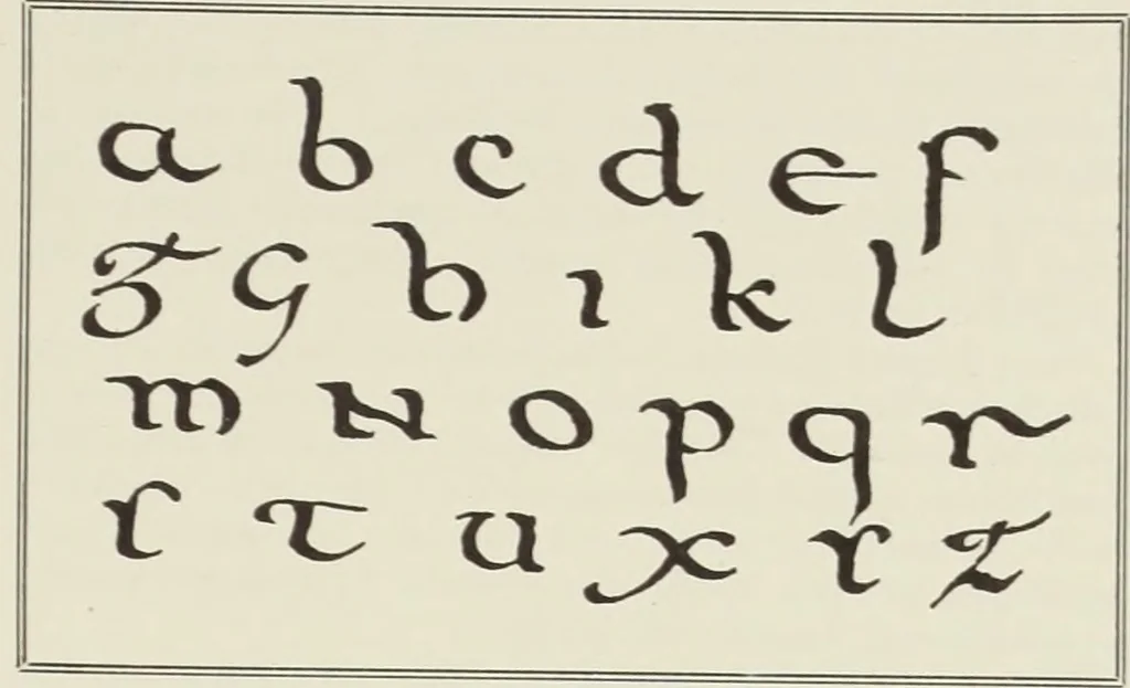 An illustration from The art & practice of typography : a manual of American printing, including a brief history up to the twentieth century, with reproductions of the work of early masters of the craft, and a practical discussion and an extensive demonstration of the modern use of type-faces and methods of arrangement, 1917, leaf 48