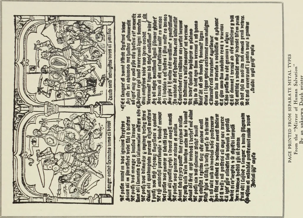 An illustration from The art & practice of typography : a manual of American printing, including a brief history up to the twentieth century, with reproductions of the work of early masters of the craft, and a practical discussion and an extensive demonstration of the modern use of type-faces and methods of arrangement, 1917, leaf 54