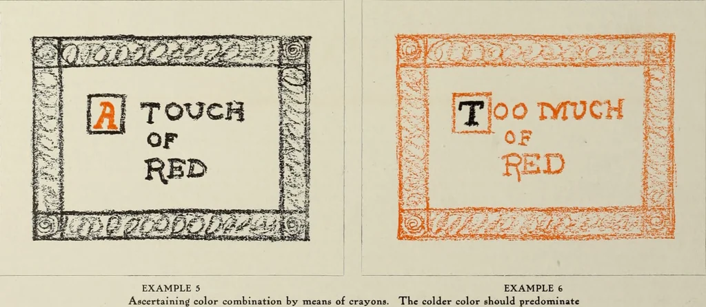 An illustration from The art & practice of typography : a manual of American printing, including a brief history up to the twentieth century, with reproductions of the work of early masters of the craft, and a practical discussion and an extensive demonstration of the modern use of type-faces and methods of arrangement, 1917, leaf 97