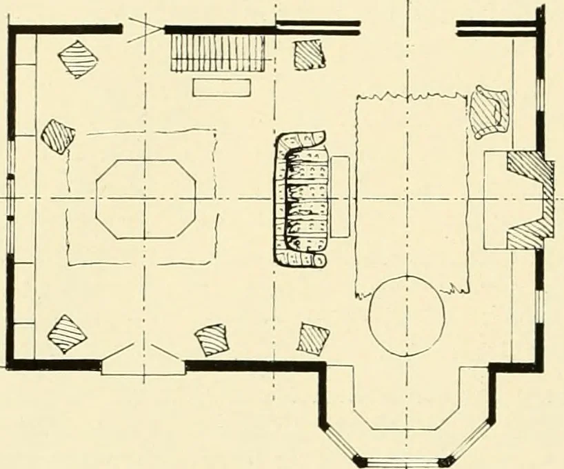 An illustration from Art principles in house, furniture, and village building; an exposition of designing principles which every house builder, furniture user, and village dweller should know, 1921, leaf 105