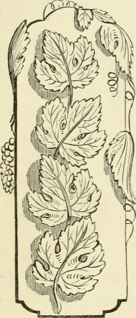An illustration from Art recreations : being a complete guide to pencil drawing, oil painting ... moss work, papier mache...wax work, shell work...enamel painting, etc., 1871, leaf 259