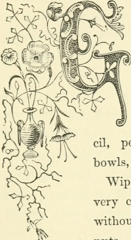 An illustration from Art recreations : being a complete guide to pencil drawing, oil painting ... moss work, papier mache...wax work, shell work...enamel painting, etc., 1871, leaf 294
