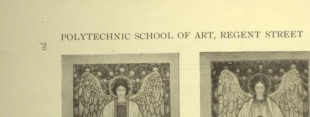 An illustration from Arts [and] crafts; a review of the work executed by students in the leading art school of Great Britain and Ireland, 1916, leaf 77