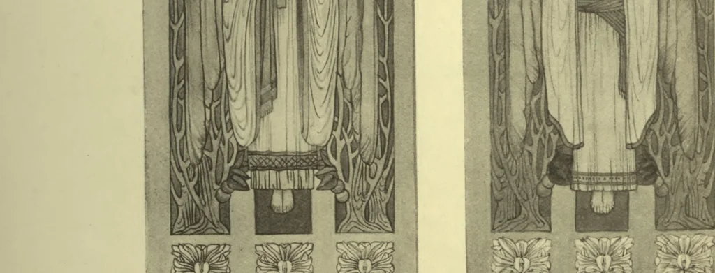 An illustration from Arts [and] crafts; a review of the work executed by students in the leading art school of Great Britain and Ireland, 1916, leaf 77