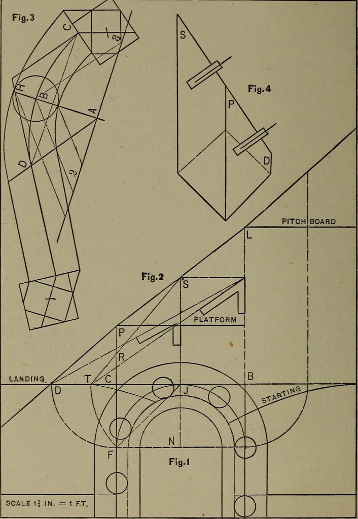 An illustration from The art and science of stair building .., 1885, leaf 25