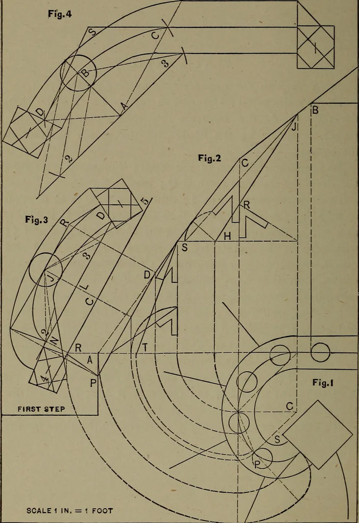 An illustration from The art and science of stair building .., 1885, leaf 63