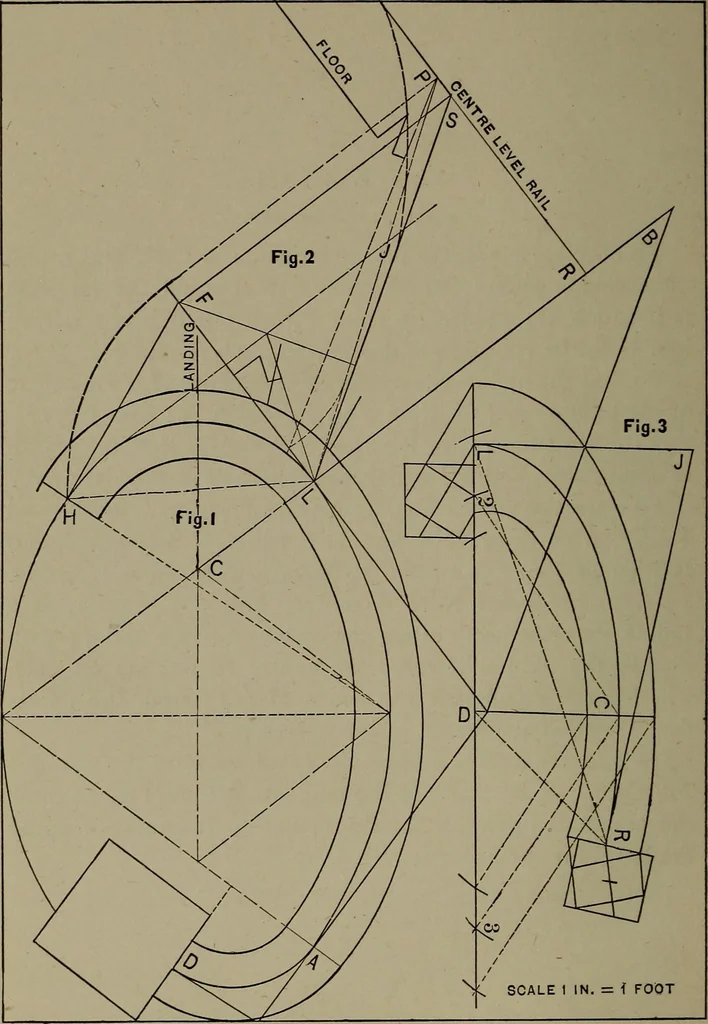 An illustration from The art and science of stair building .., 1885, leaf 75