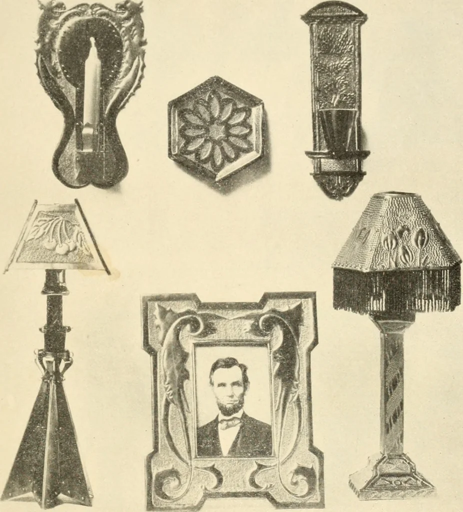 An illustration from Arts and crafts in metal : catalogue number 10 of tools and material., 1909, leaf 4