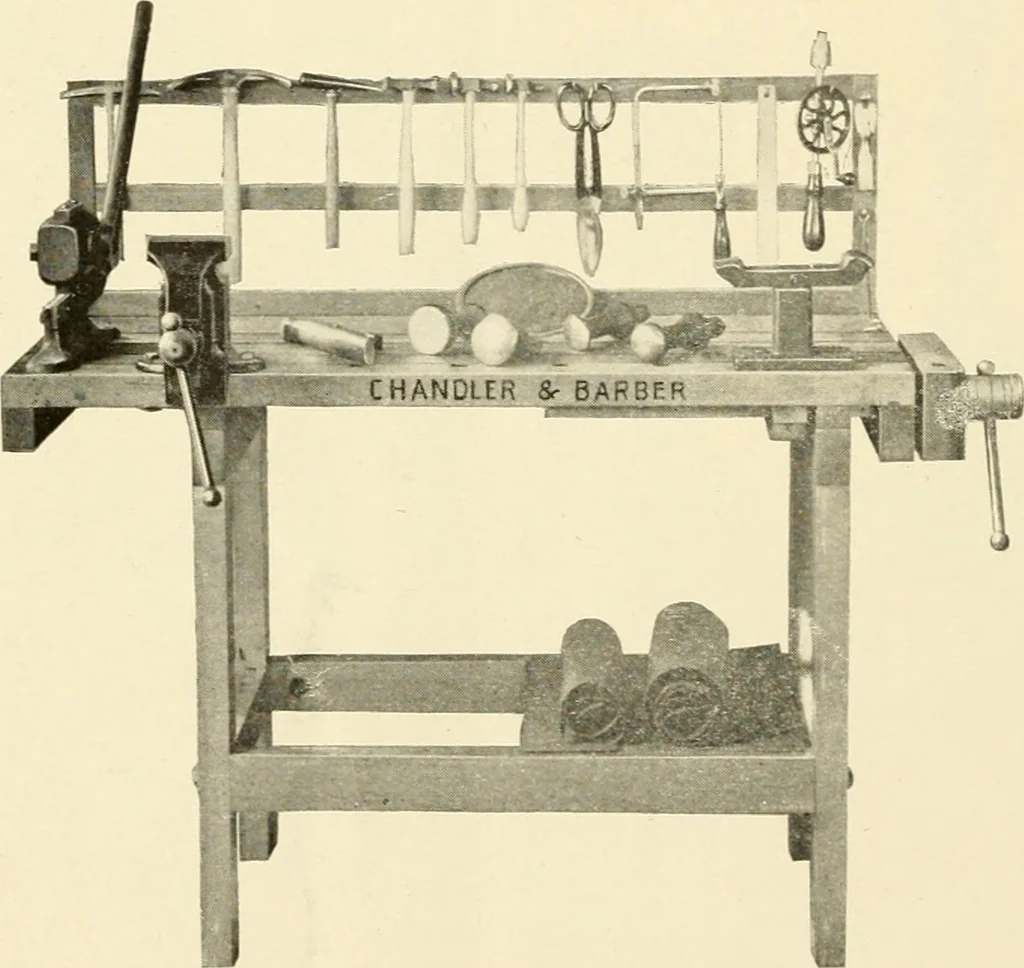 An illustration from Arts and crafts in metal : catalogue number 10 of tools and material., 1909, leaf 5