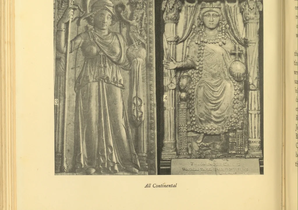 An illustration from The arts in early England, 1915, leaf 355