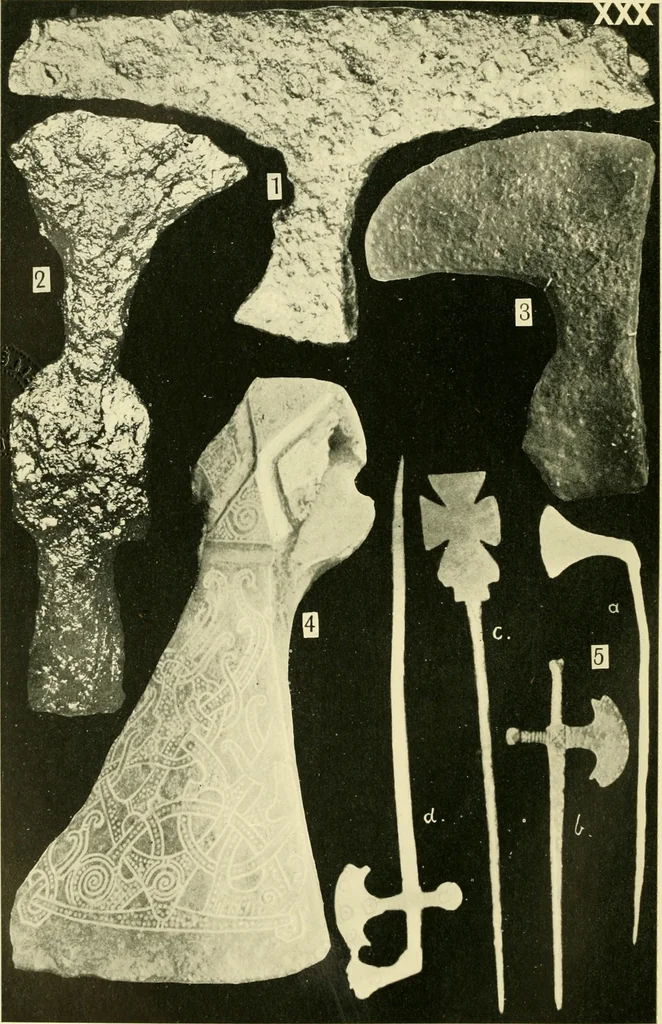 An illustration from The arts in early England, 1903, leaf 339