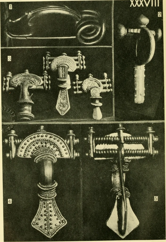 An illustration from The arts in early England, 1903, leaf 373