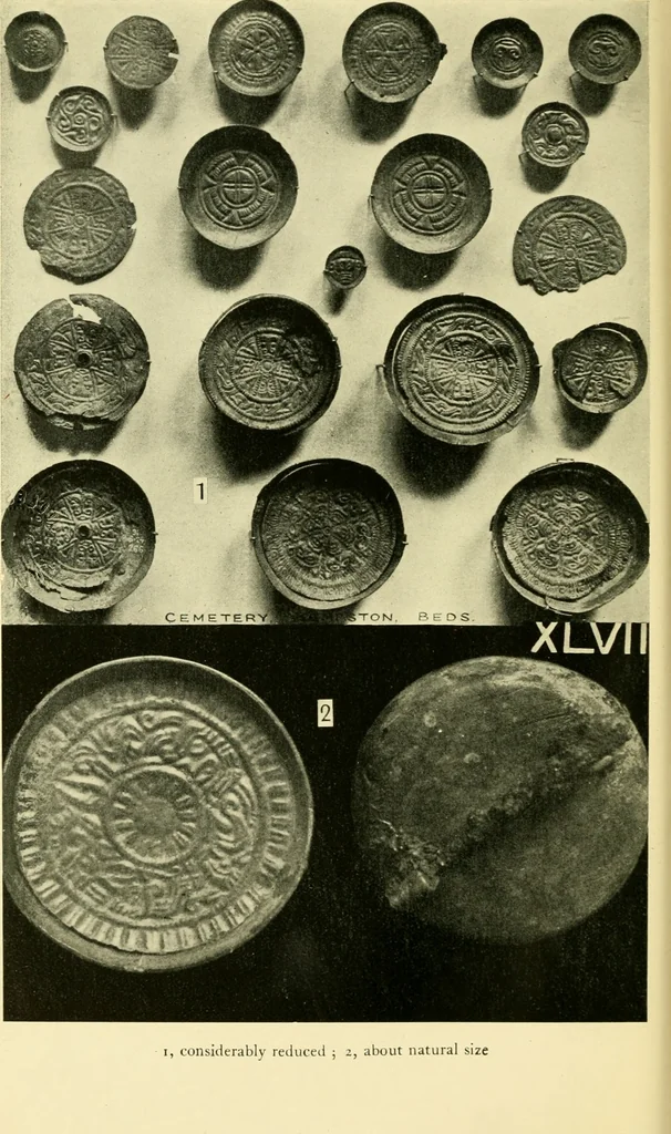 An illustration from The arts in early England, 1903, leaf 415