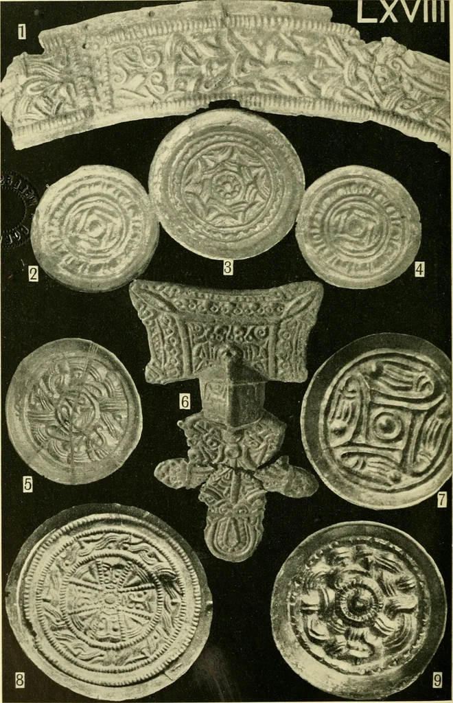 An illustration from The arts in early England, 1903, leaf 523